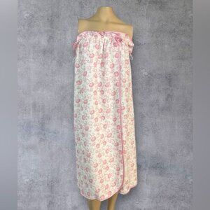 Vintage Komar Terry Cloth Wrap – Pink & White Floral
